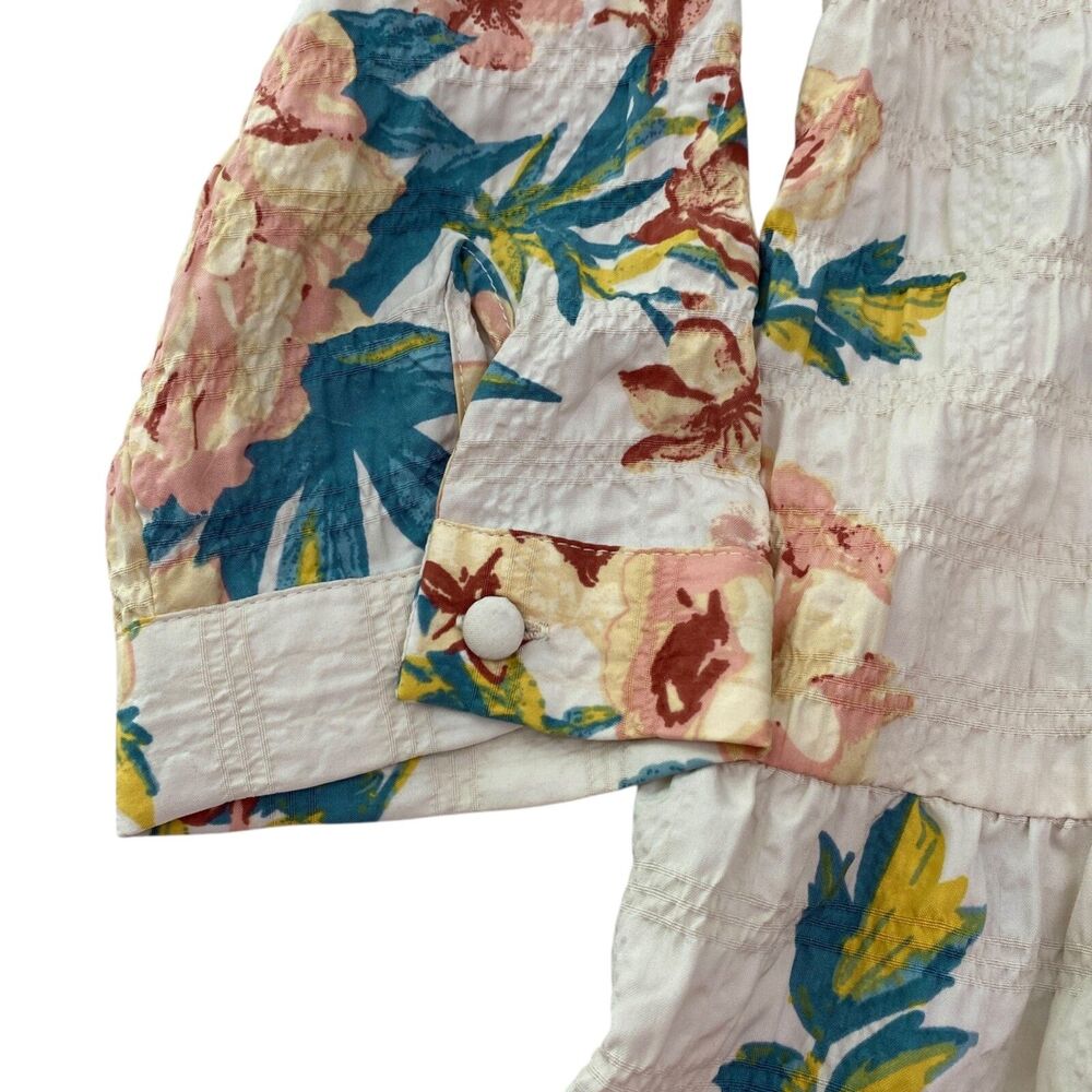 Zara Floral Babydoll Dress Tiered Knee Length Womens Small Cottage Peasant - Picture 4 of 12